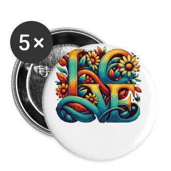 I love my boyfriend and girlfriend for - Buttons large 2.2''/56 mm (5-pack) - white - Front