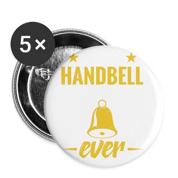 La meilleure maman de chœur de clochettes à main de tous les temps - Lot de 5 grands badges (56 mm) - blanc - Devant