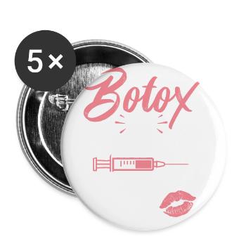Le Botox, c’est la confiance en soi qui s’applique directement sur la peau - Lot de 5 grands badges (56 mm) - blanc - Devant