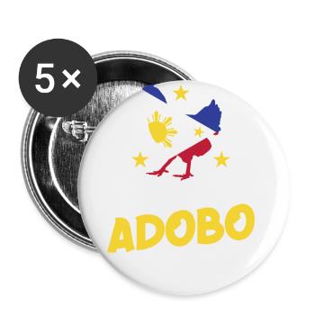 Quand il s’agit d’adobo, comptez sur moi avec - Lot de 5 grands badges (56 mm) - blanc - Devant