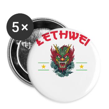 Lethwei, je n’ai pas besoin d’une arme à feu, je suis un - Lot de 5 grands badges (56 mm) - blanc - Devant