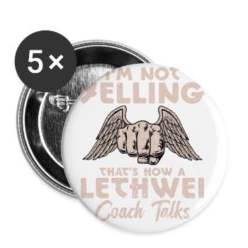 „ich Schreie Nicht, So Redet Ein - Buttons groß 56 mm (5er Pack) - Weiß - Vorne