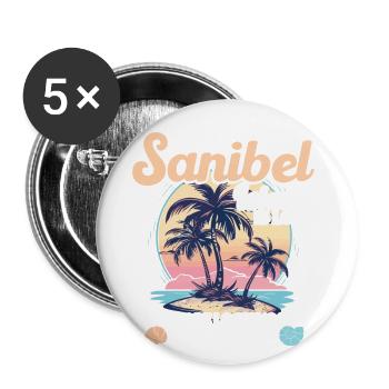 Not everyone who hikes on Sanibel Island is - Buttons large 2.2''/56 mm (5-pack) - white - Front