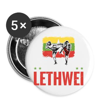 Lege Einen Finger Auf Mich Und Deine Erste - Buttons groß 56 mm (5er Pack) - Weiß - Vorne