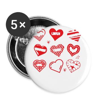 Montessori teacher I rise by - Buttons large 2.2''/56 mm (5-pack) - white - Front