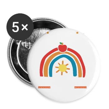 It's a great day to meet little minds. - Buttons large 2.2''/56 mm (5-pack) - white - Front
