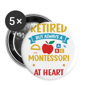 Retired, but always in my heart - Buttons large 2.2''/56 mm (5-pack) - white - Front