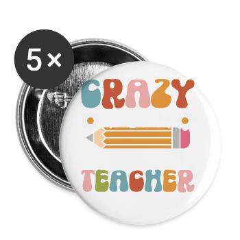 You don't have to be crazy to make a - Buttons large 2.2''/56 mm (5-pack) - white - Front