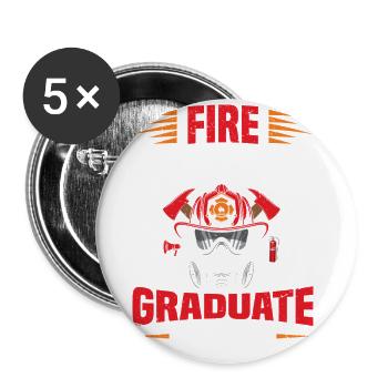 Diplômé de l’Académie des pompiers Est 2025 - Lot de 5 grands badges (56 mm) - blanc - Devant