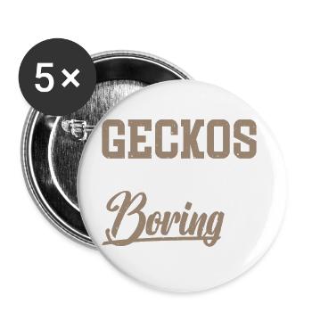 Gargoyle geckos, because dogs are boring - Buttons large 2.2''/56 mm (5-pack) - white - Front