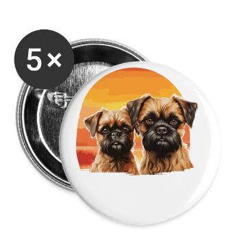 Zu Hause Ist Mein Brüsseler Griffon - Buttons groß 56 mm (5er Pack) - Weiß - Vorne