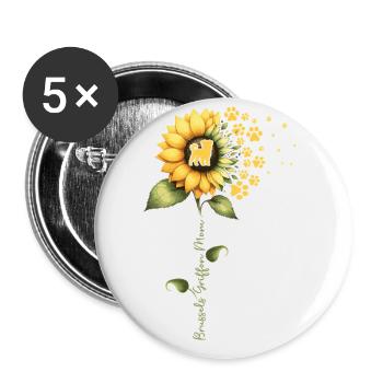 In Sonnenblumenhaus Ist Mein Brüsseler Griffon - Buttons groß 56 mm (5er Pack) - Weiß - Vorne