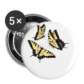 Tiger swallowtails are a girl's best - Buttons large 2.2''/56 mm (5-pack) - white - Front