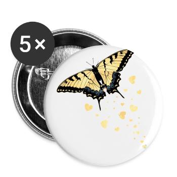 Les machaons tigrés sont les meilleurs pour les filles - Lot de 5 grands badges (56 mm) - blanc - Devant