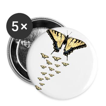 Tiger swallowtails are a girl's best - Buttons large 2.2''/56 mm (5-pack) - white - Front
