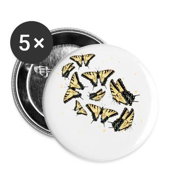 Les machaons tigrés sont les meilleurs pour les filles - Lot de 5 grands badges (56 mm) - blanc - Devant