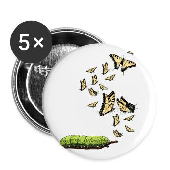 Les machaons tigrés, hmmm, ils ont changé - Lot de 5 grands badges (56 mm) - blanc - Devant