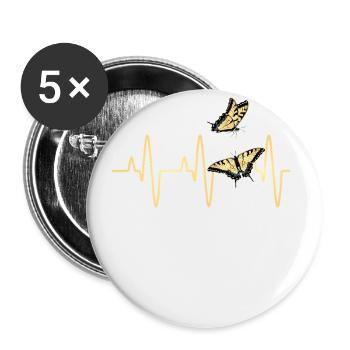 Tiger swallowtails are a girl's best - Buttons large 2.2''/56 mm (5-pack) - white - Front