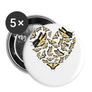 Les machaons tigrés sont les meilleurs pour les filles - Lot de 5 grands badges (56 mm) - blanc - Devant