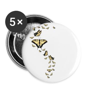 Tiger swallowtails are a friend's best friend - Buttons large 2.2''/56 mm (5-pack) - white - Front