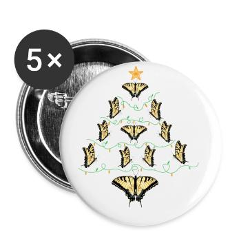 Tiger swallowtails are a girl's best - Buttons large 2.2''/56 mm (5-pack) - white - Front