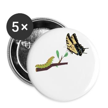 Les machaons tigrés, hmmm, ils ont changé - Lot de 5 grands badges (56 mm) - blanc - Devant