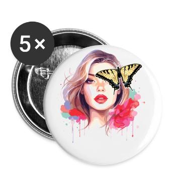 Le machaon tigré est le meilleur ami d’un ami - Lot de 5 grands badges (56 mm) - blanc - Devant