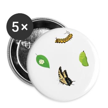 Tiger Swallowtails Butterflies Tiger - Buttons large 2.2''/56 mm (5-pack) - white - Front