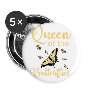 Machaon tigré Reine des papillons - Lot de 5 grands badges (56 mm) - blanc - Devant