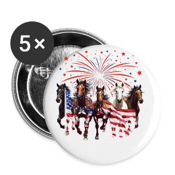 Ich Liebe Meinen Percheron An Die Scheune Und - Buttons groß 56 mm (5er Pack) - Weiß - Vorne