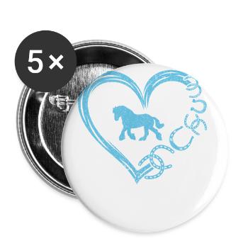 Ich Liebe Meinen Percheron An Die Scheune Und - Buttons groß 56 mm (5er Pack) - Weiß - Vorne