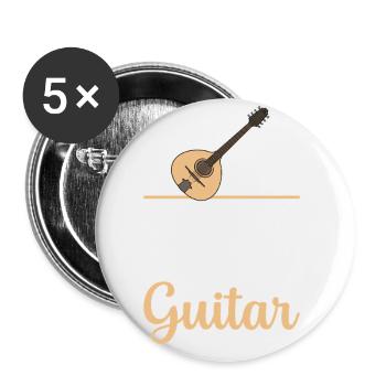 Mandoline Nennt Es Nie Eine Gitarre - Buttons groß 56 mm (5er Pack) - Weiß - Vorne