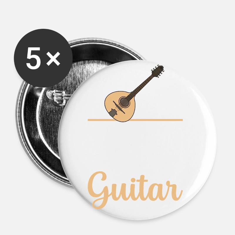 Mandoline Nennt Es Nie Eine Gitarre - Buttons groß 56 mm (5er Pack) - Weiß