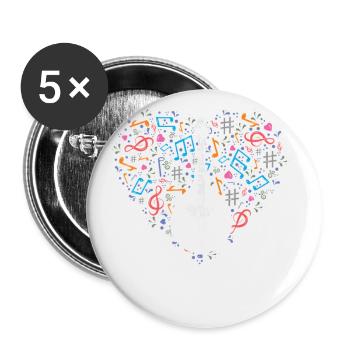 Mandoline, Weil Normale Gitarren Langweilig Sind - Buttons groß 56 mm (5er Pack) - Weiß - Vorne