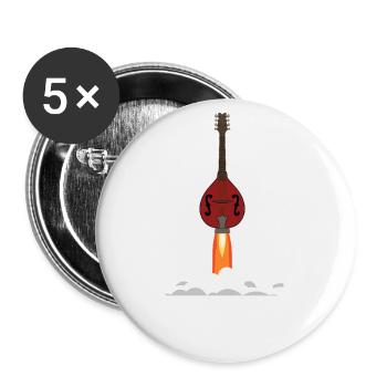 Mandoline, Weil Normale Gitarren Langweilig Sind - Buttons groß 56 mm (5er Pack) - Weiß - Vorne