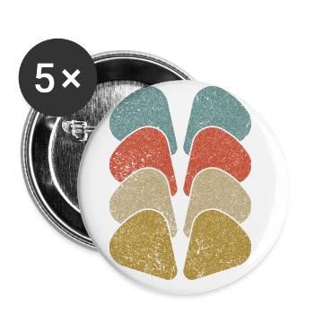 Mandoline, Weil Normale Gitarren Langweilig Sind - Buttons groß 56 mm (5er Pack) - Weiß - Vorne