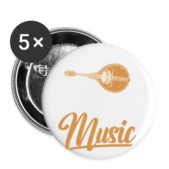 Mandoline Ist Der Speck Der Musik - Buttons groß 56 mm (5er Pack) - Weiß - Vorne