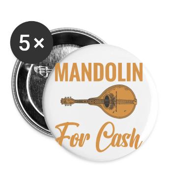 Jouerez-vous de la mandoline gratuitement, ce sera pour - Lot de 5 grands badges (56 mm) - blanc - Devant