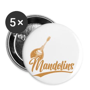 Es Gibt Keine Zu Viele Mandoline - Buttons groß 56 mm (5er Pack) - Weiß - Vorne