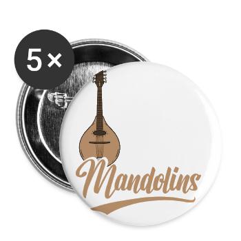 Sie Können Nie Zu Viele Mandoline Haben - Buttons groß 56 mm (5er Pack) - Weiß - Vorne