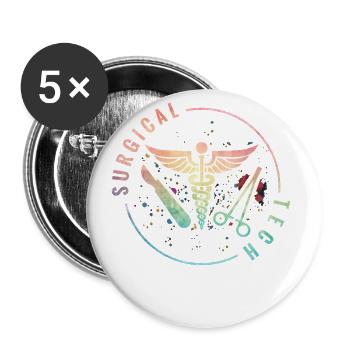 Technique chirurgicale : j’apporte beaucoup - Lot de 5 grands badges (56 mm) - blanc - Devant