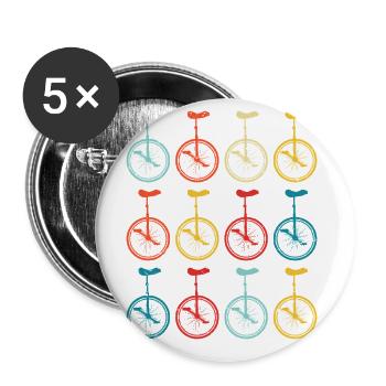 This guy loves unicycles - Buttons large 2.2''/56 mm (5-pack) - white - Front