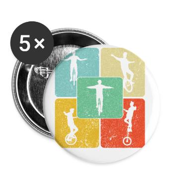 This guy loves unicycles - Buttons large 2.2''/56 mm (5-pack) - white - Front