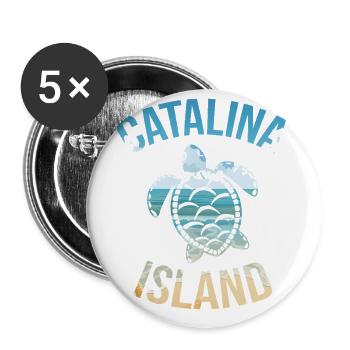 Catalina Island California Est 1542 Tortoise - Buttons large 2.2''/56 mm (5-pack) - white - Front