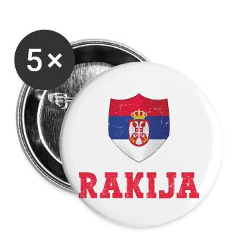 You bet your rakija, I'm Serbian - Buttons large 2.2''/56 mm (5-pack) - white - Front