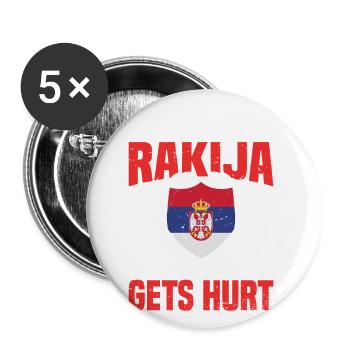 Just give me the rakija and no one will - Buttons large 2.2''/56 mm (5-pack) - white - Front