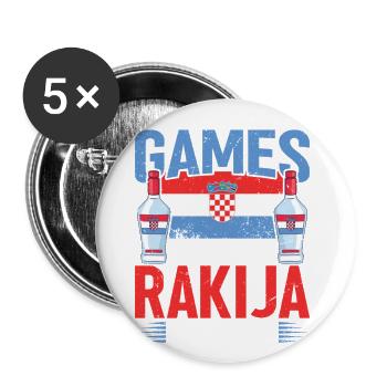 C’est tout le plaisir et les jeux jusqu’à la rakija - Lot de 5 grands badges (56 mm) - blanc - Devant