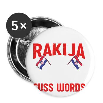 Ich Liebe Rakija Und Übermäßige Mengen An - Buttons groß 56 mm (5er Pack) - Weiß - Vorne