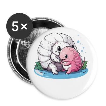 Alle Coolen Leute Züchten Winzige Dinosaurier - Buttons groß 56 mm (5er Pack) - Weiß - Vorne