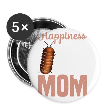 Happiness is a pill, mother, mother - Buttons large 2.2''/56 mm (5-pack) - white - Front